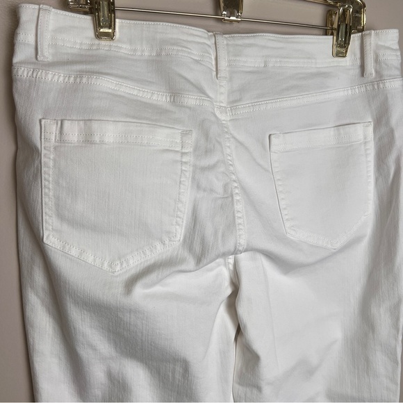 J. Jill Denim High-Rise Straight-Leg Cropped White Jeans Fringed Hem Size 14 EUC - Picture 4 of 9